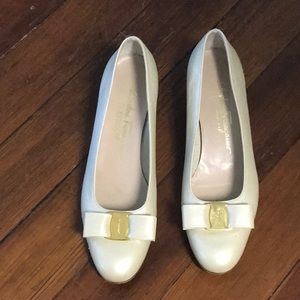 Ferragamo Boutique cream shoes